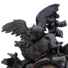 Hand-Carved Swiss Black Forest Mantle Clock