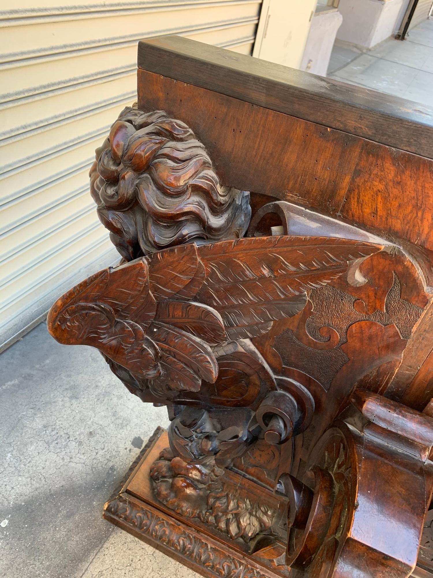 Hand-Carved Table by Master Sculptor Valentino Panciera Besarel For Sale 2