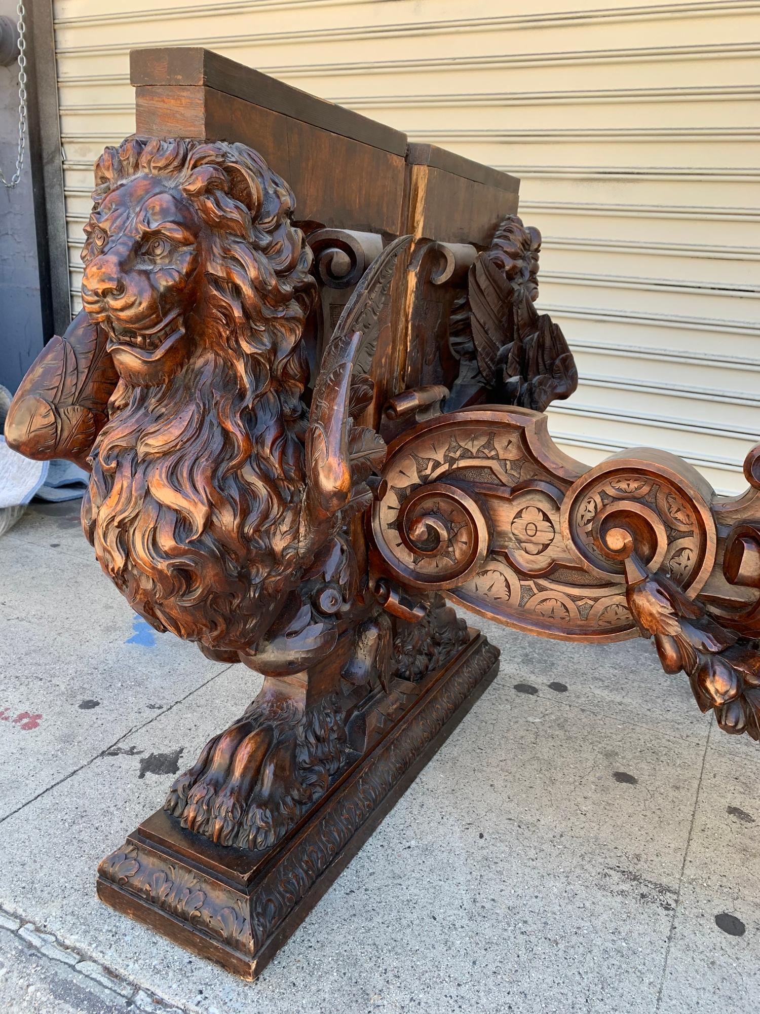 Hand-Carved Table by Master Sculptor Valentino Panciera Besarel For Sale 5