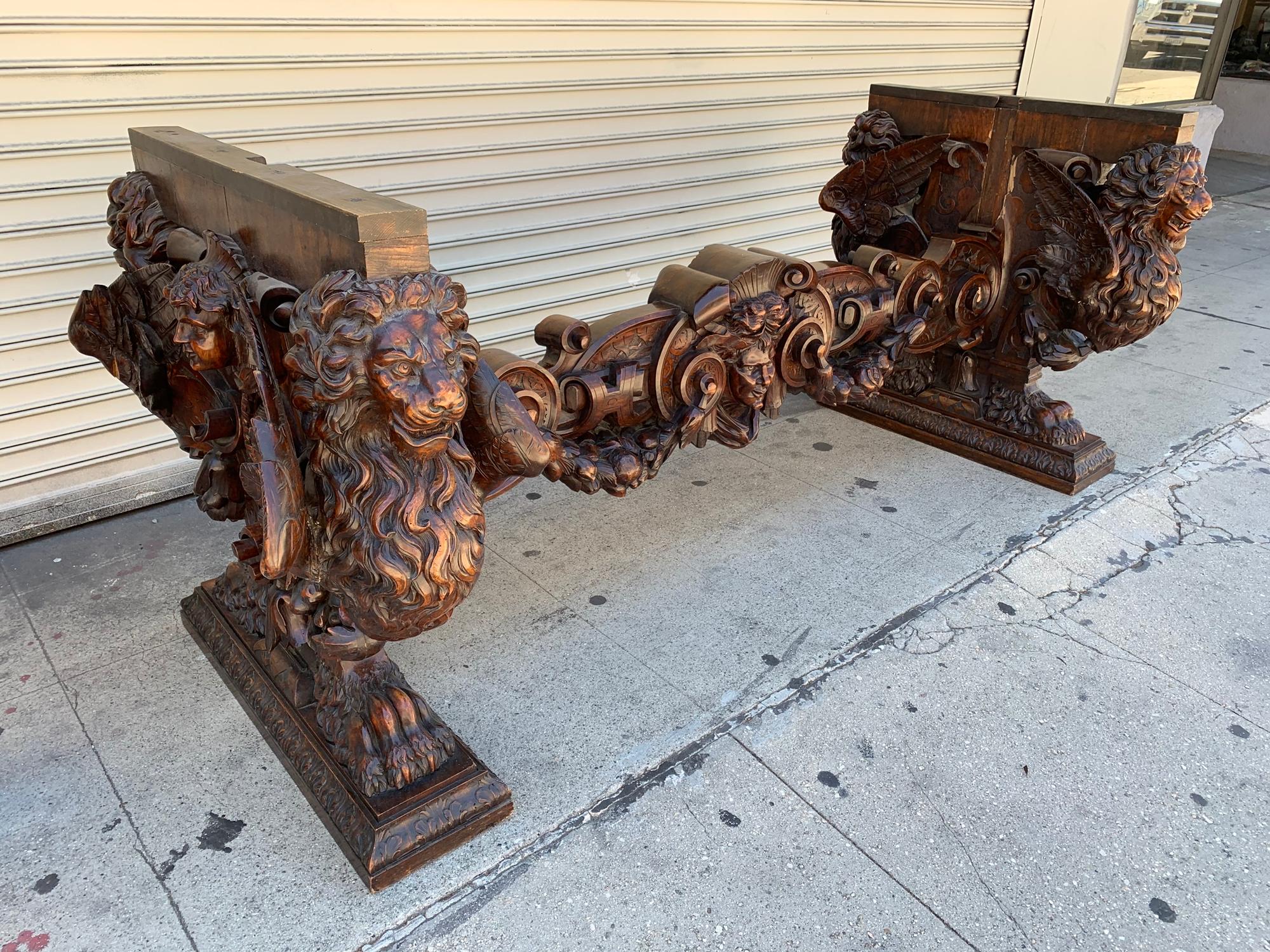 Hand-Carved Table by Master Sculptor Valentino Panciera Besarel For Sale 9