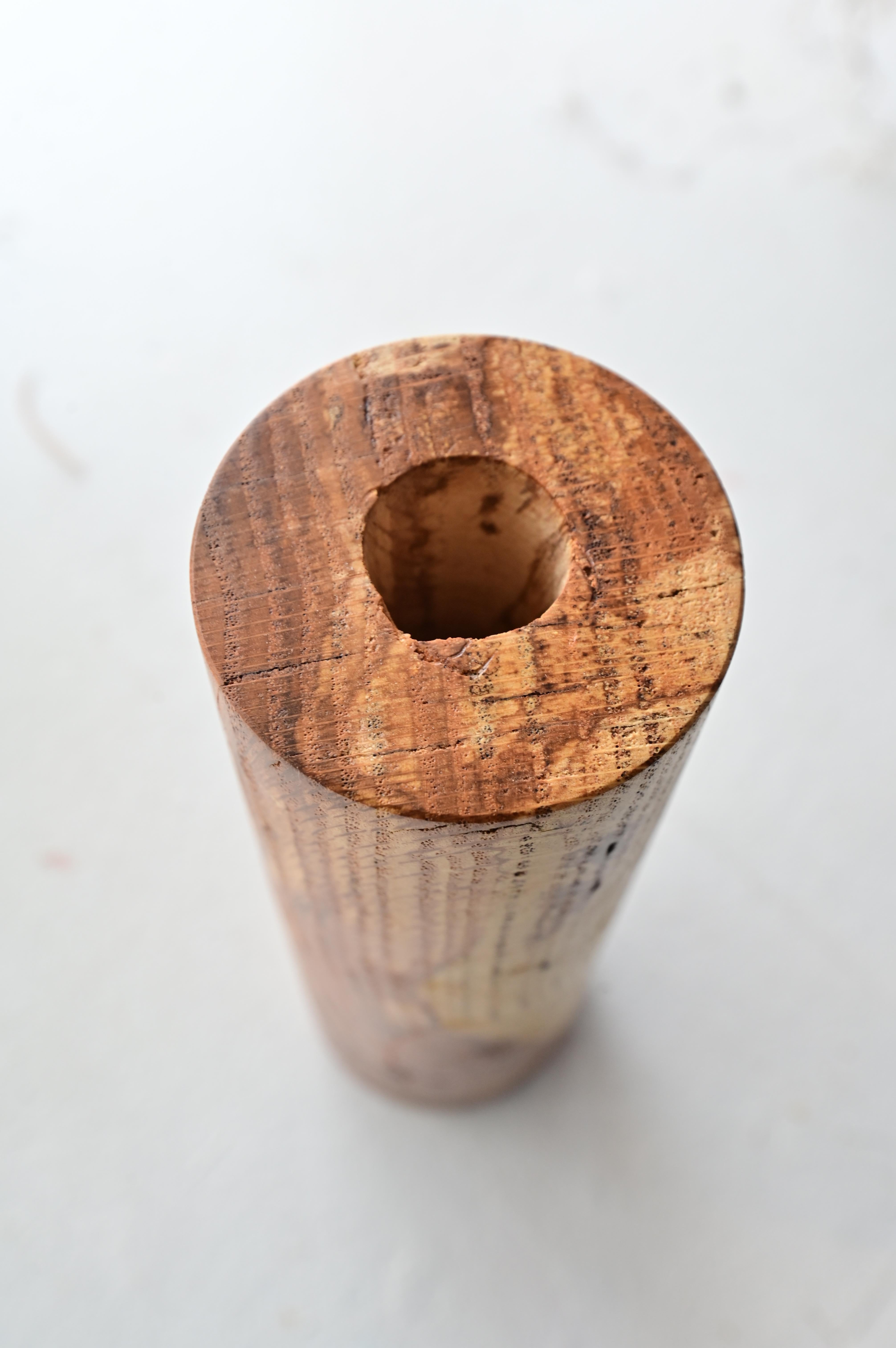 Woodwork Hand Carved Table Vase For Sale