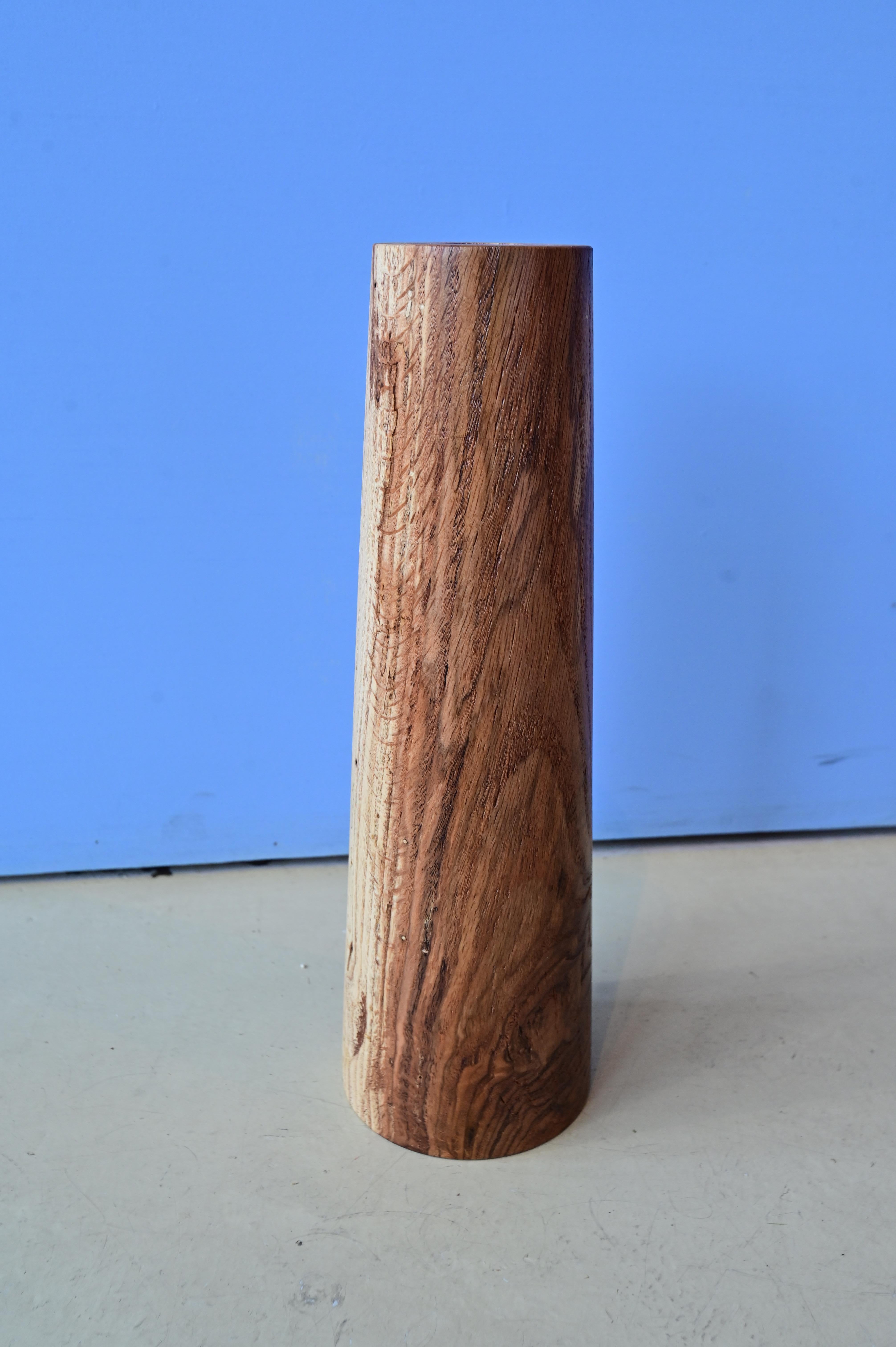 Wood Hand Carved Table Vase For Sale