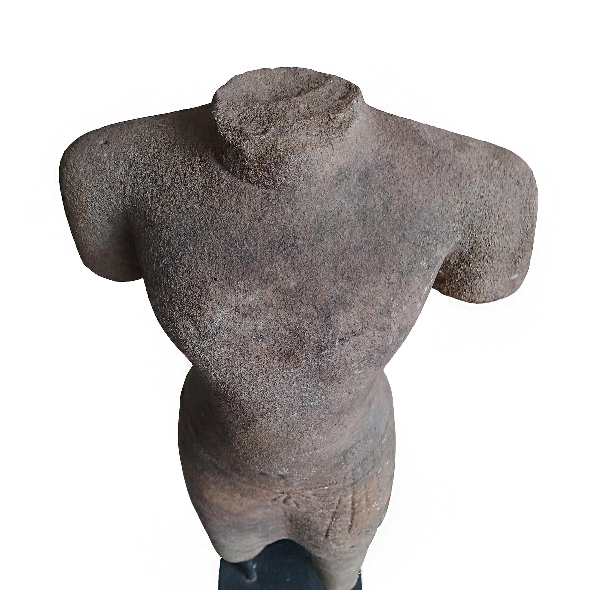 Hand-Carved Tabletop Stone Sculpture from Thailand For Sale 4