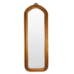 Antique Hand-Carved Tall Giltwood Mirror in the style of Louis XVI