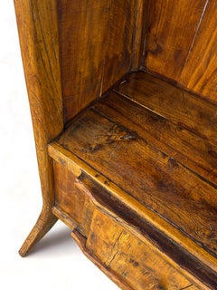 Hand-Carved Teak Primitive Hutch