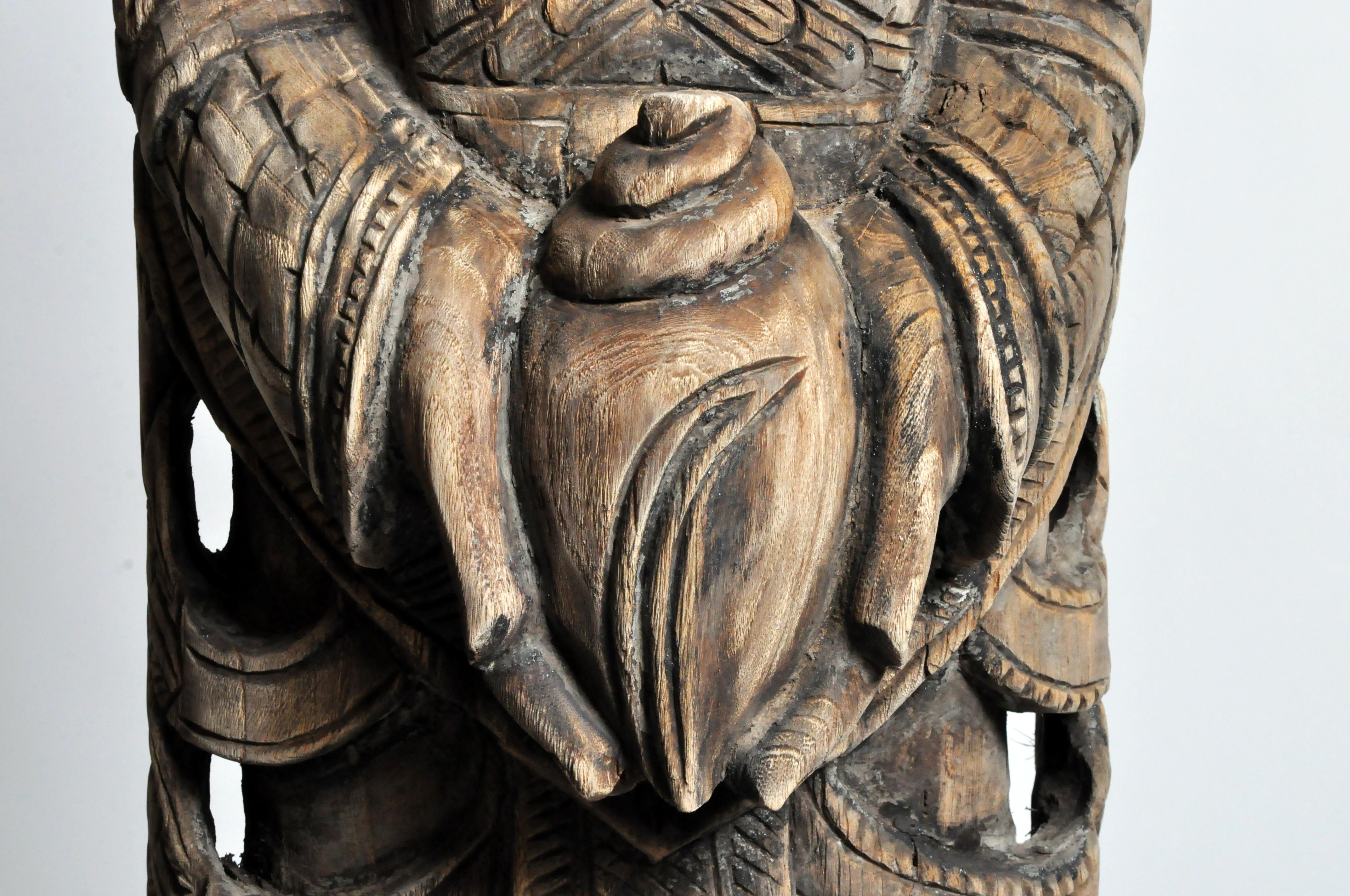 Hand-Carved Teak Wood Blessing Angels 5