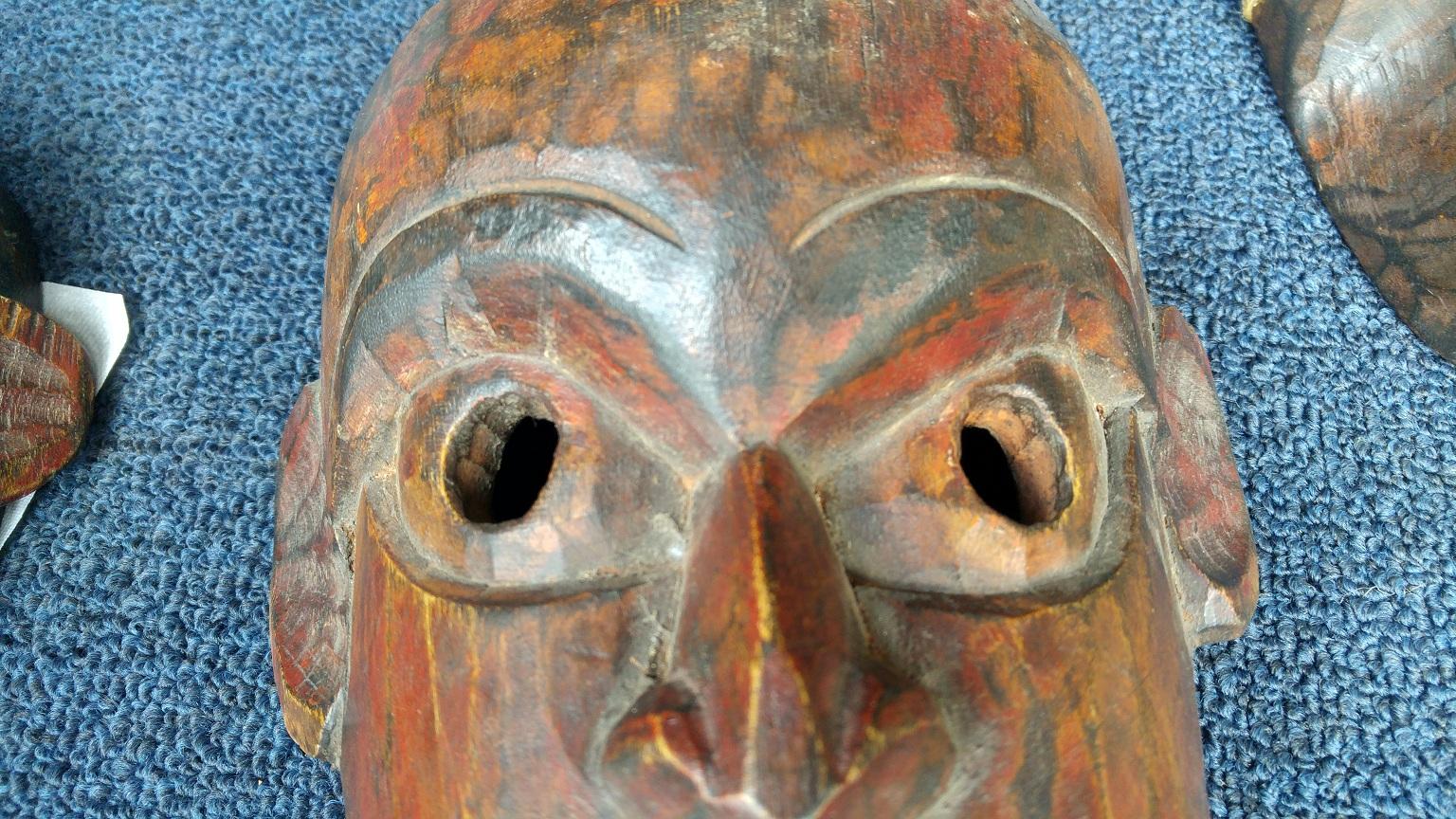 Hand-Carved Hand Carved Teak Wood Mask