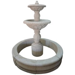 Hand Carved Tiered Central Fountain
