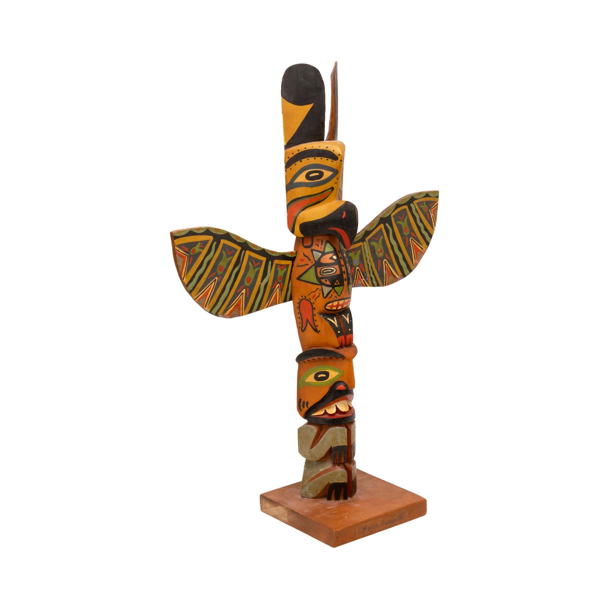 20th Century Hand-Carved Tlingit Totem Pole For Sale