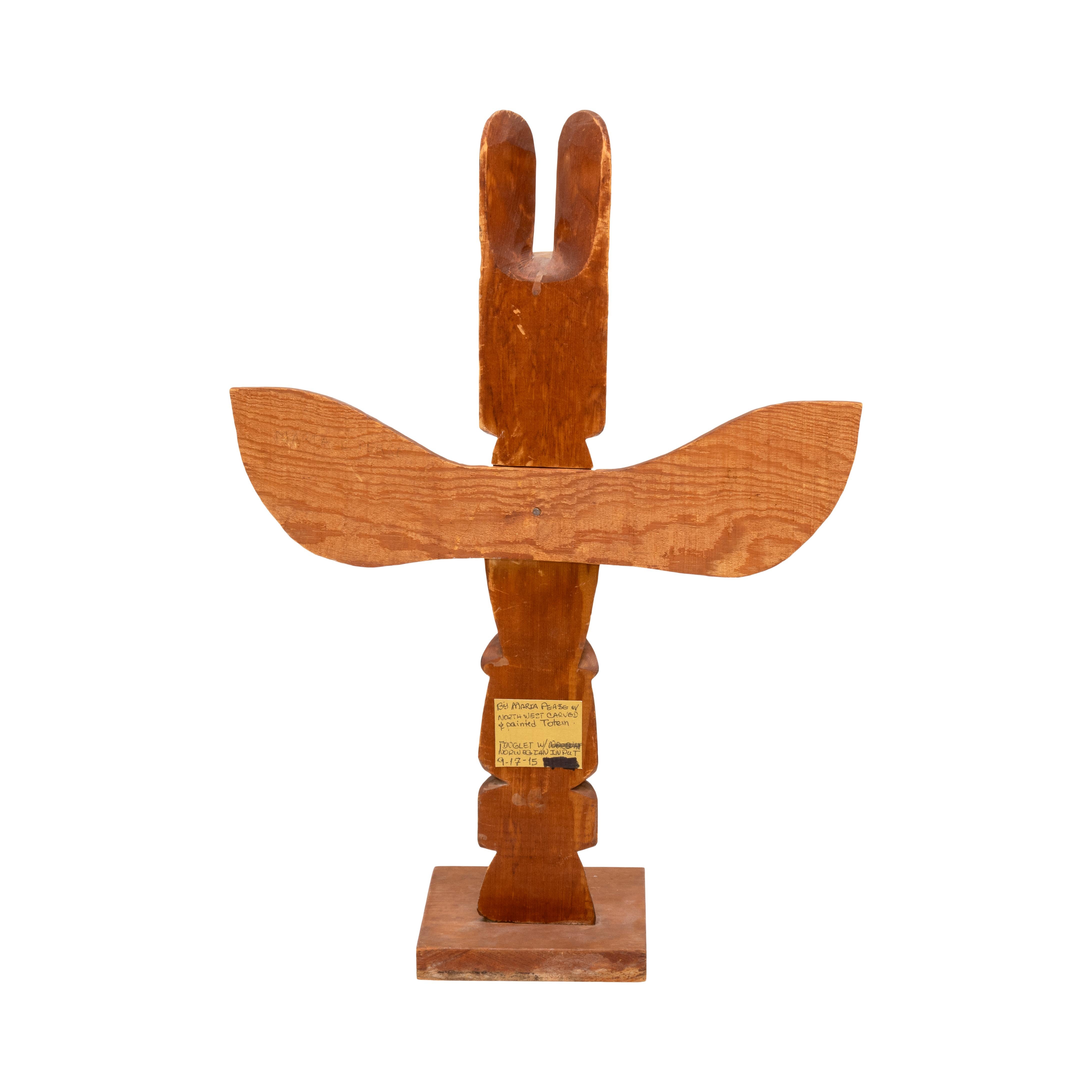 Wood Hand-Carved Tlingit Totem Pole For Sale