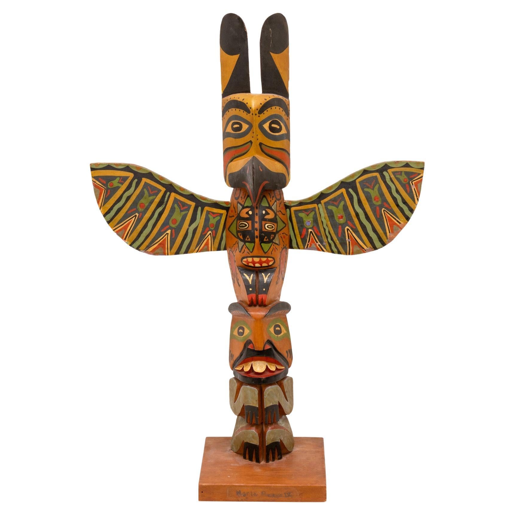 Hand-Carved Tlingit Totem Pole