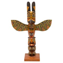 Antique Hand-Carved Tlingit Totem Pole