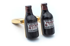 Hand-Carved Tourmaline Wine Bottle Cufflinks