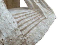 Rustikale Travertinstein-Skulptur, römische Empire-Skulptur, 130 n. Chr., Galerieausstellung, HAAND