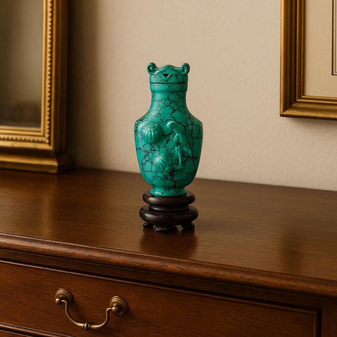 Crystal Turquoise Snuff Bottle For Sale