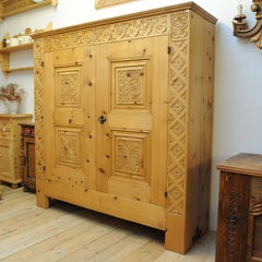 Hand Carved Two-Door Cabinet