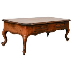 Hand Carved Two-Drawer Style Coffee Table, Italy, 1970