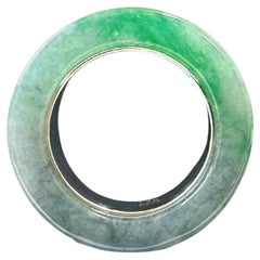 Hand-Carved Type-A Myanmar Jadeite Jade Ring Band