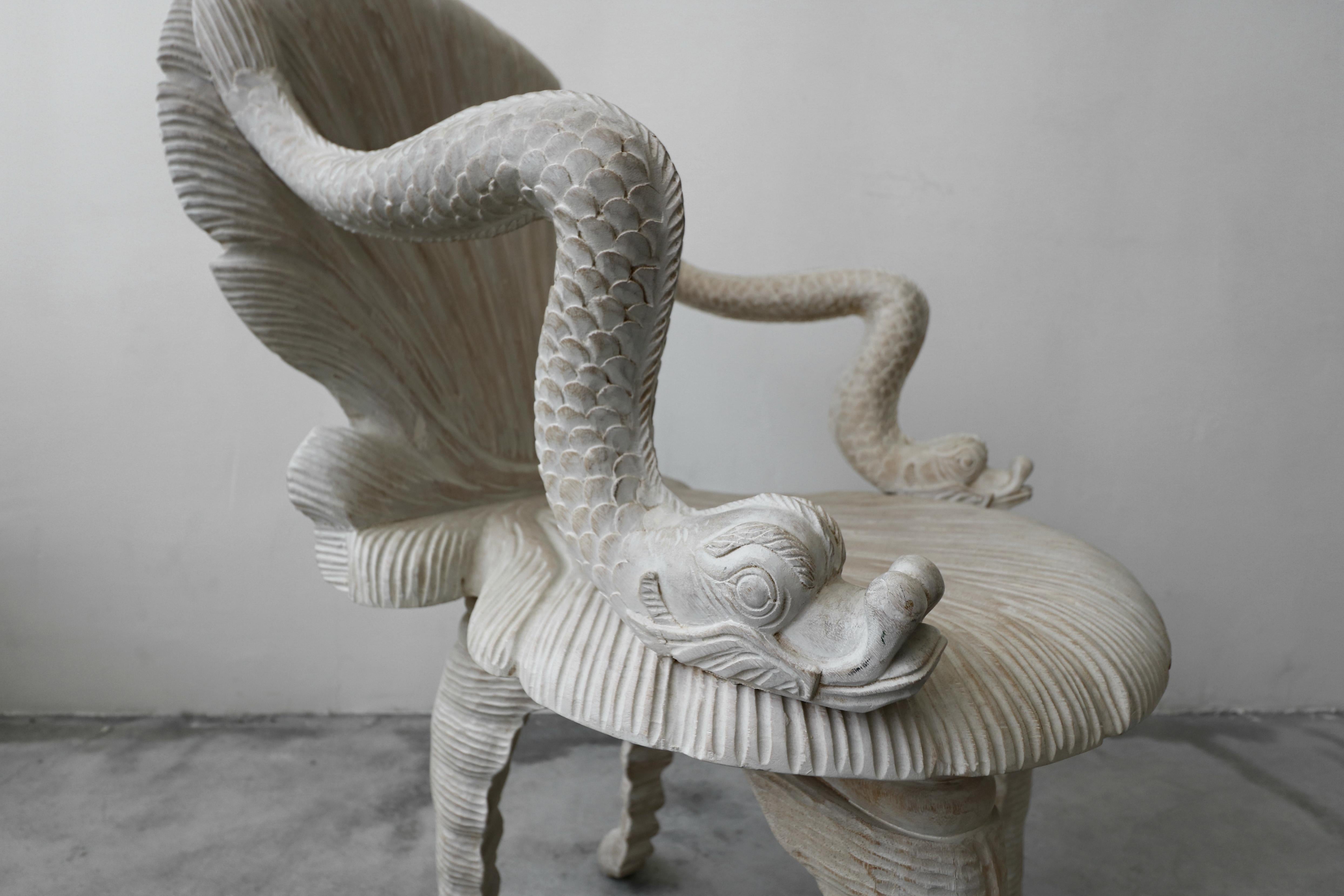 Hand-Carved Hand Carved Venetian Grotto Style Chair