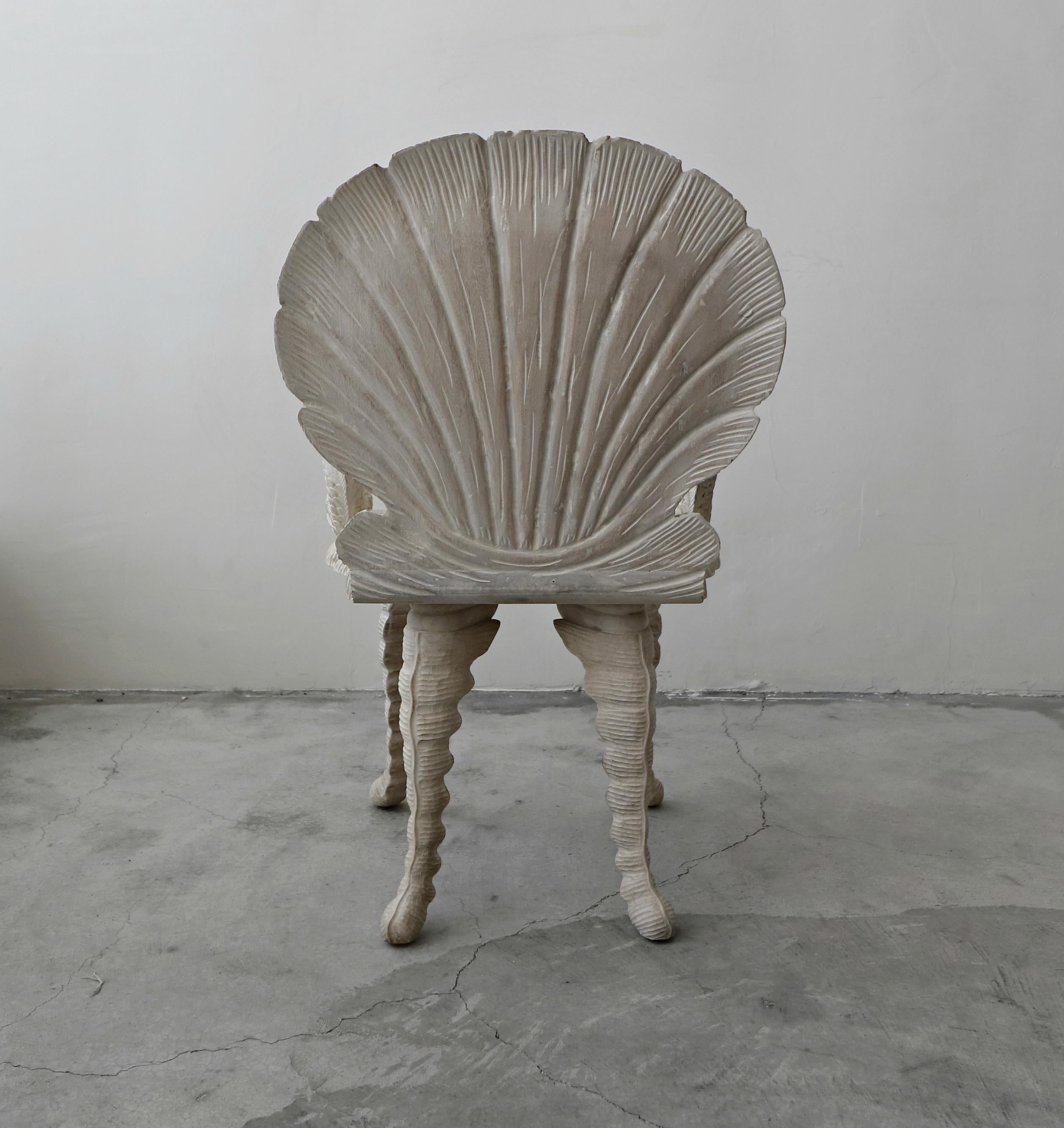 20th Century Hand Carved Venetian Grotto Style Chair