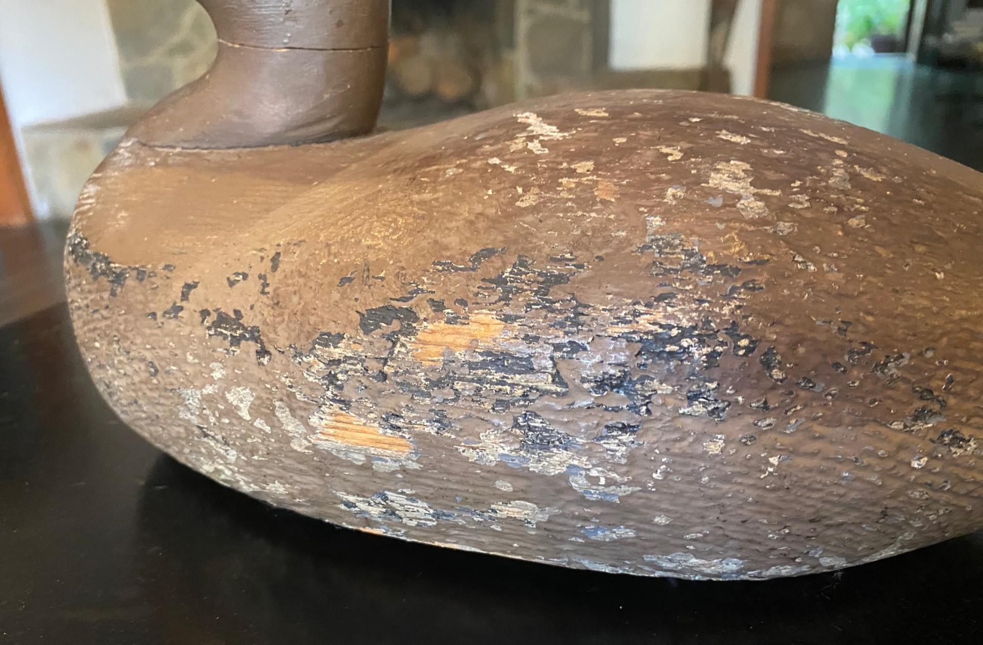 Sculpture en bois antique sculptée à la main canard colvert début 20ème siècle en vente 2