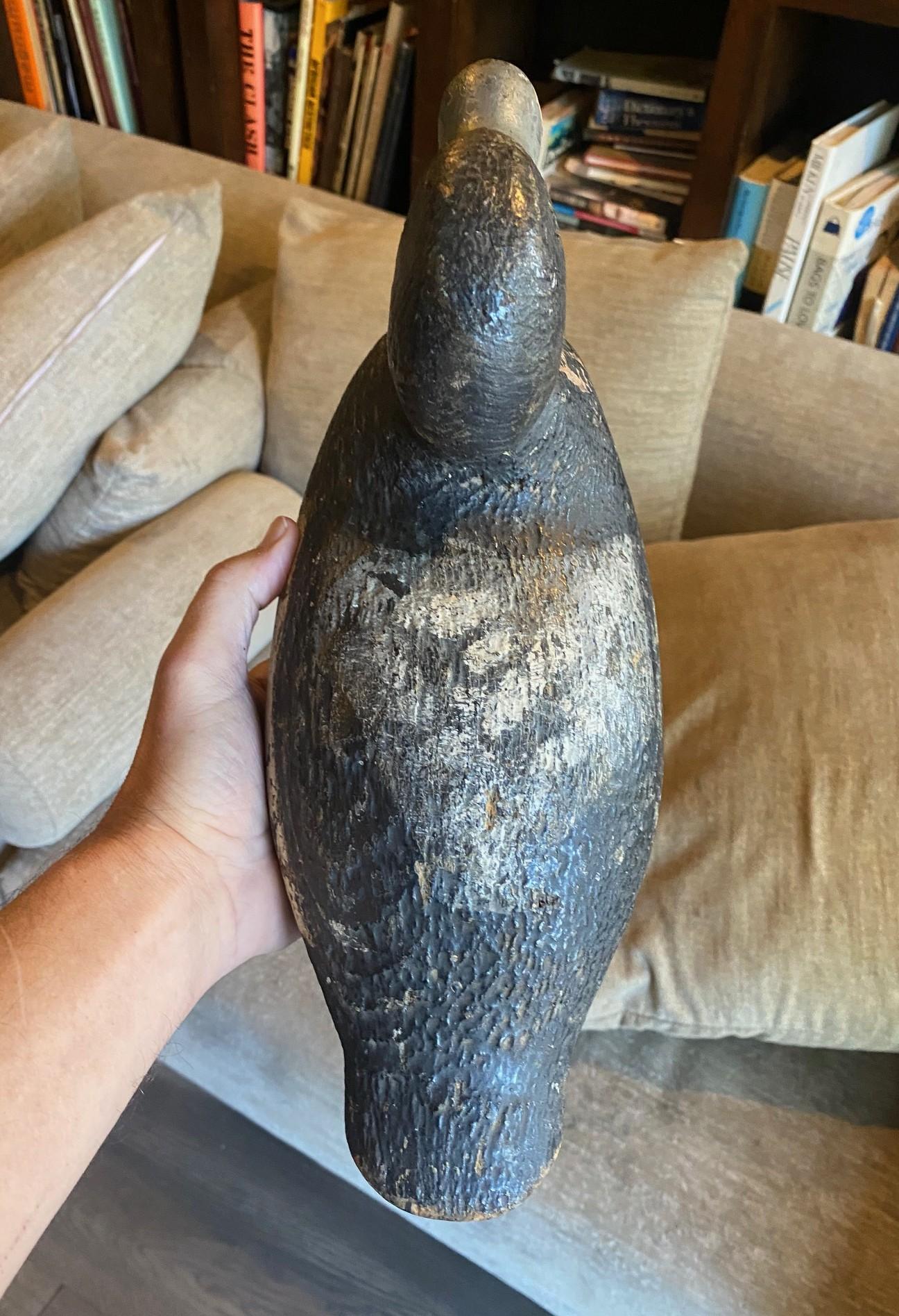 Sculpture en bois antique sculptée à la main canard colvert début 20ème siècle en vente 10