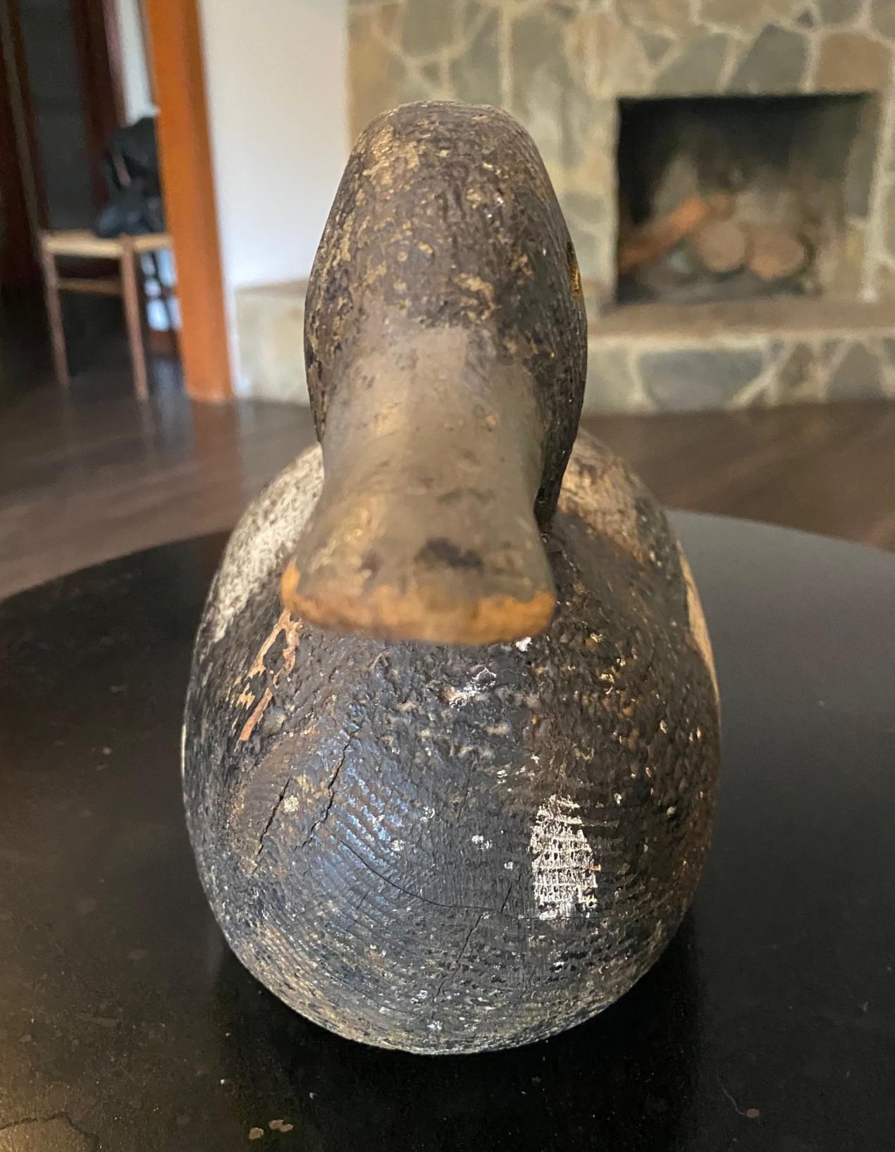 Sculpture en bois antique sculptée à la main canard colvert début 20ème siècle Bon état - En vente à Studio City, CA