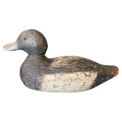 Hand Carved Vintage Antique Wood Duck Mallard Decoy Sculpture Early 20th Century
