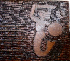 Hand Carved Volk Art Box with Mermaid & Brass Intarsia, Warsaw