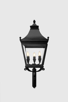 Hand Carved Wall Lamp in Bronze