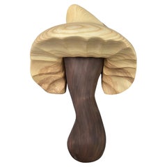 Champignon mural sculpté à la main en noyer et en frêne