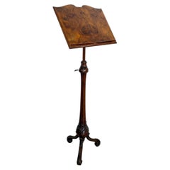 Hand-Carved Walnut Adjustable Bookend / Music Stand, 19th Century style, Italy