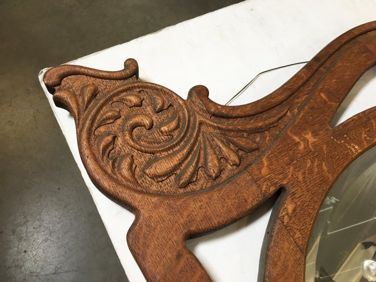 Hand Carved Walnut Art Nouveau Wall Mirror For At 1stdibs Hand Carved Walnut Art Nouveau Wall