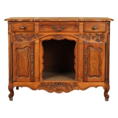 Hand Carved Walnut Buffet Sideboard, French, circa 1920