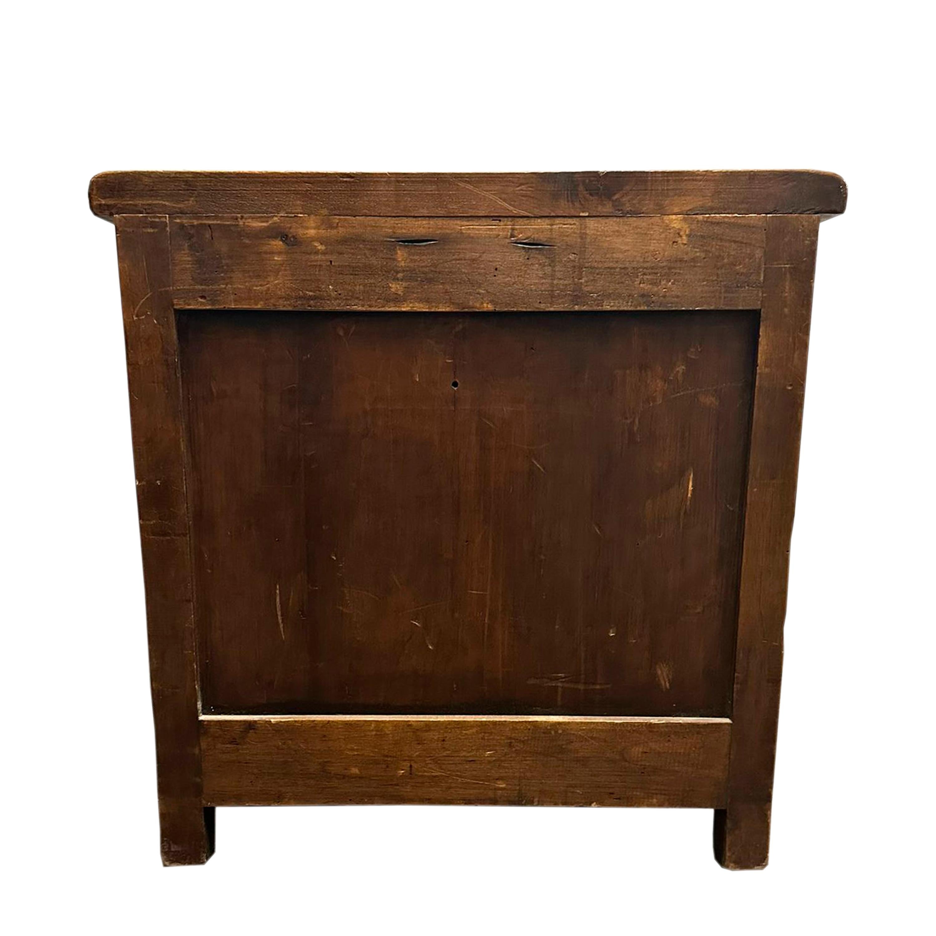 Spanish Hand Carved Walnut Drawer. Spain, 17th Century. For Sale