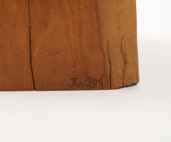 Hand Carved Walnut Lamp, France 1960's