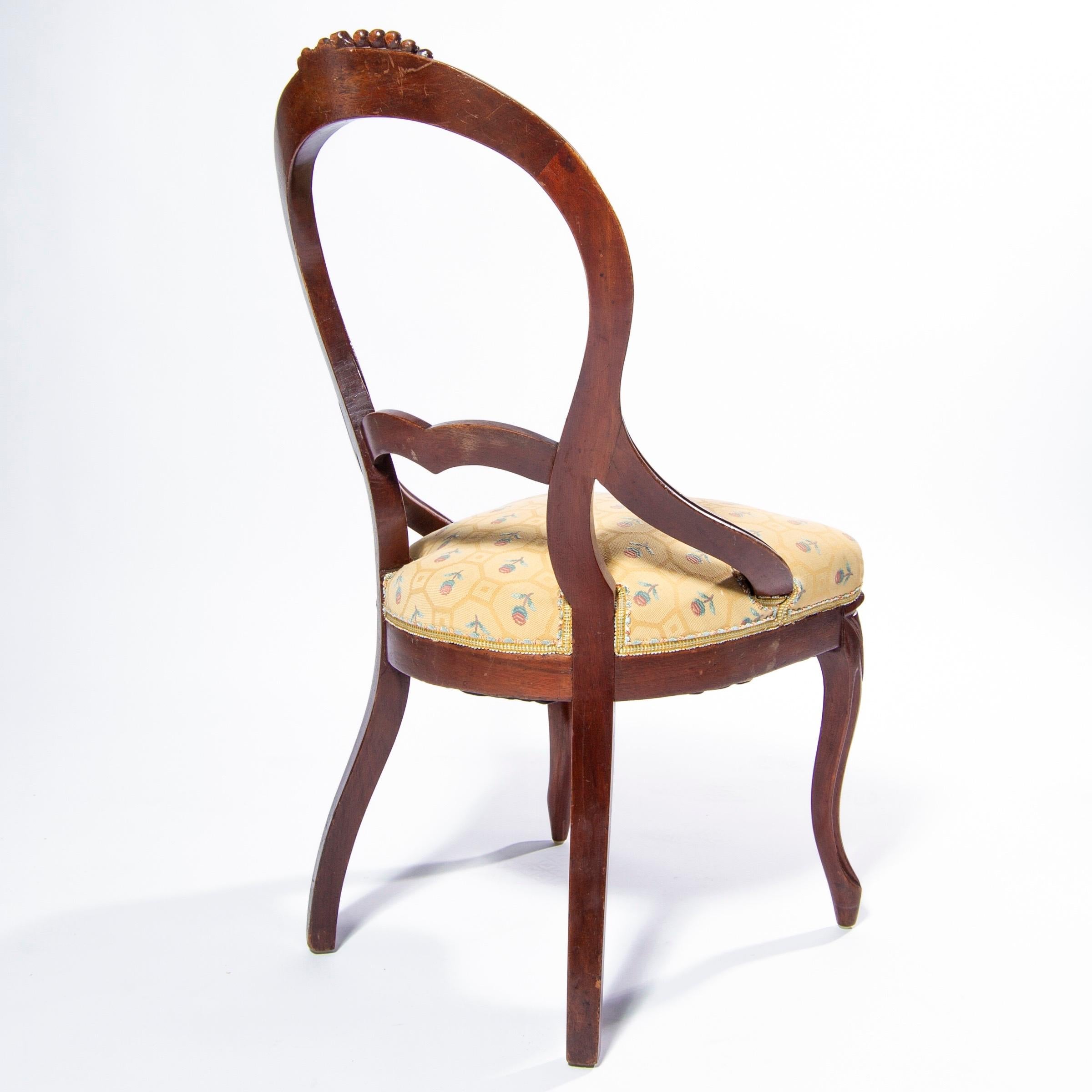 18th Century and Earlier Hand Carved Walnut Queen Anne Chair with Grape motif, England