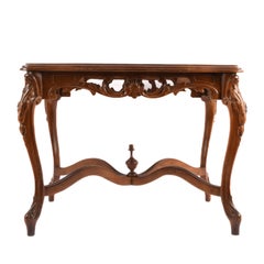 Hand-Carved Walnut Side Table
