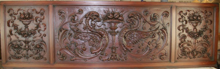 Hand carved 3 panel French Architectural panel.