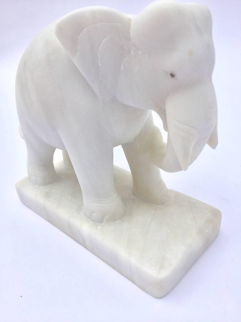 HandCarved White Elephant Marble Sculpture Jaipur, Rajasthan India at