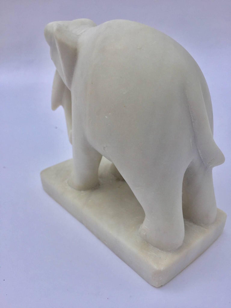HandCarved White Elephant Marble Sculpture Jaipur, Rajasthan India at