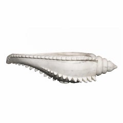Hand Carved White Marble Conch Bowl from India