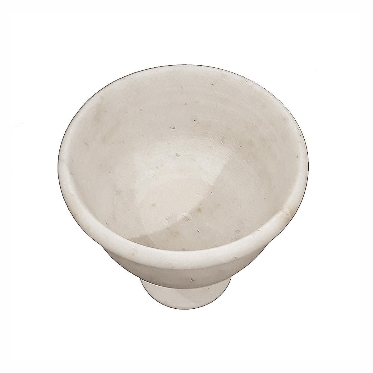 Hand-Carved White Marble Goblet from India 1