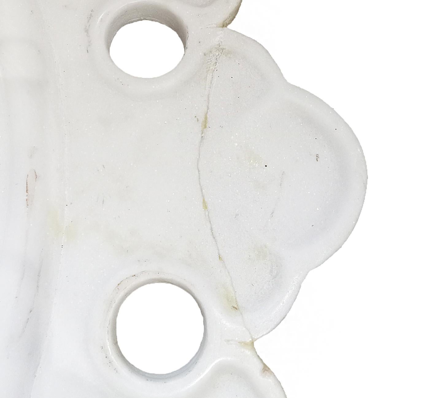 Servidor / Cargador / Plato de Mármol Blanco Tallado a Mano en venta 3