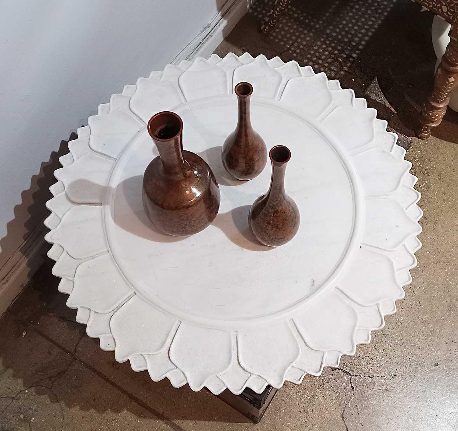 Hand-Carved White Marble Server / Charger / Plate For Sale 8
