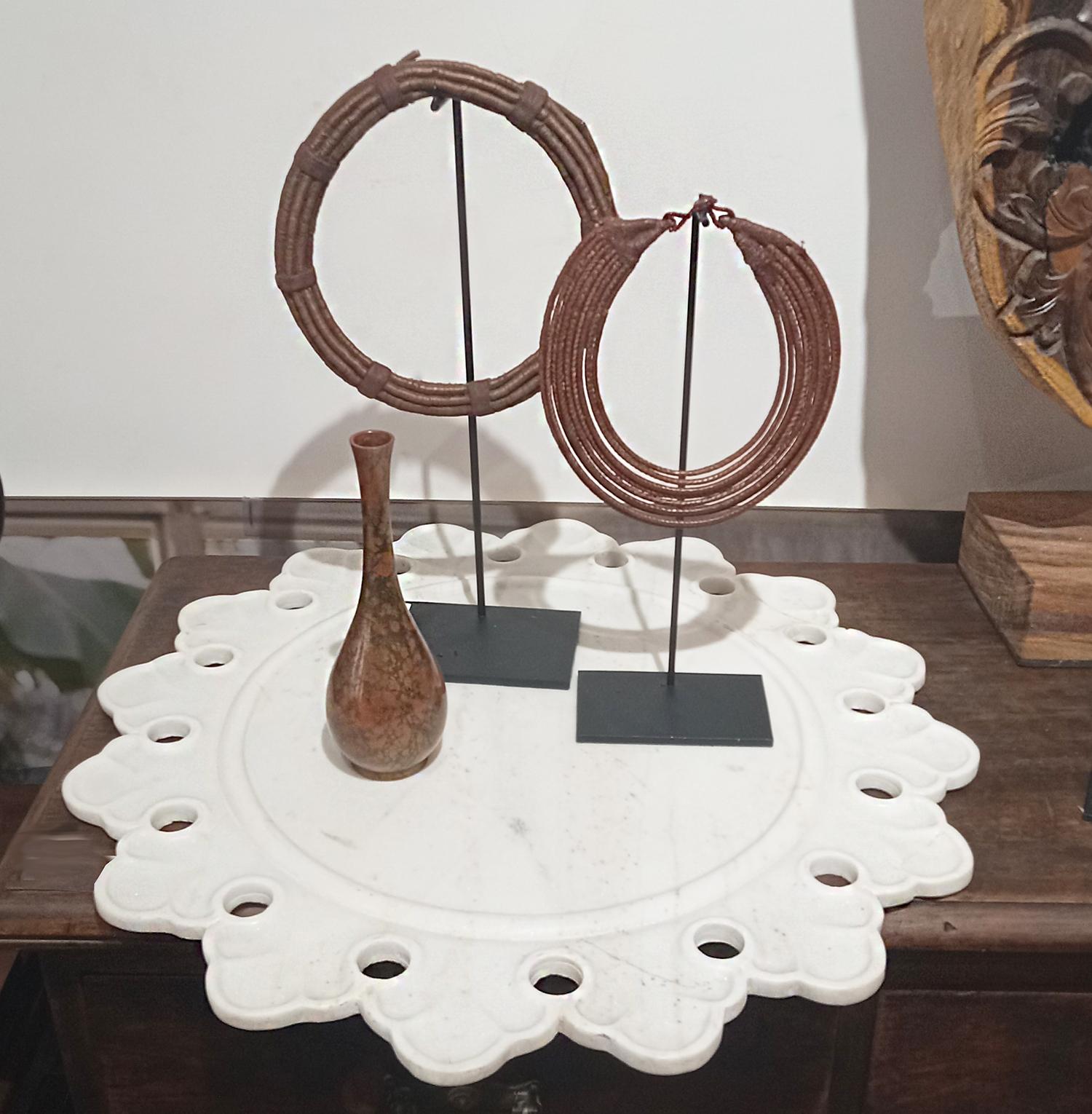Servidor / Cargador / Plato de Mármol Blanco Tallado a Mano en venta 9