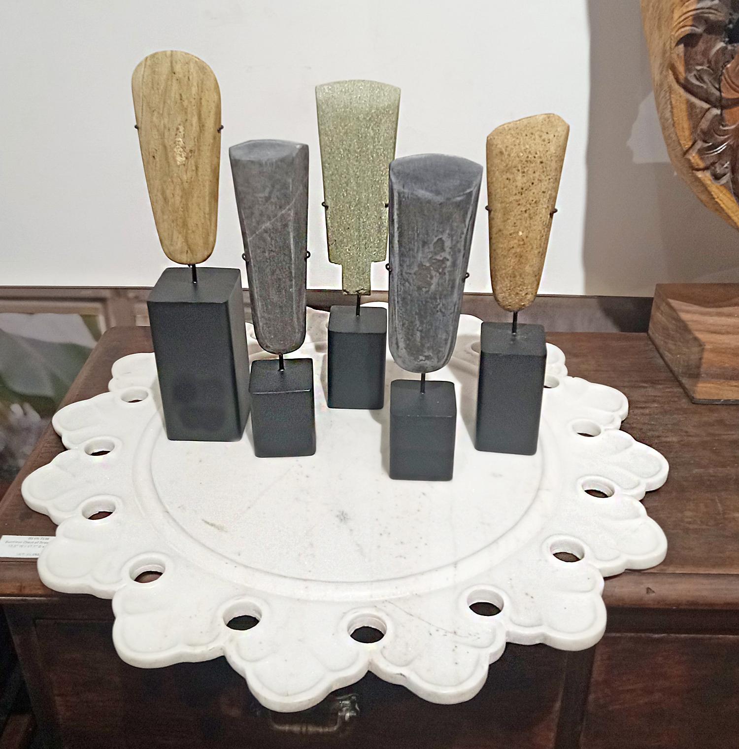 Servidor / Cargador / Plato de Mármol Blanco Tallado a Mano en venta 10