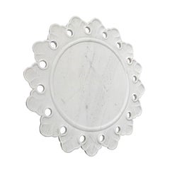 Hand-Carved White Marble Server / Charger / Plate