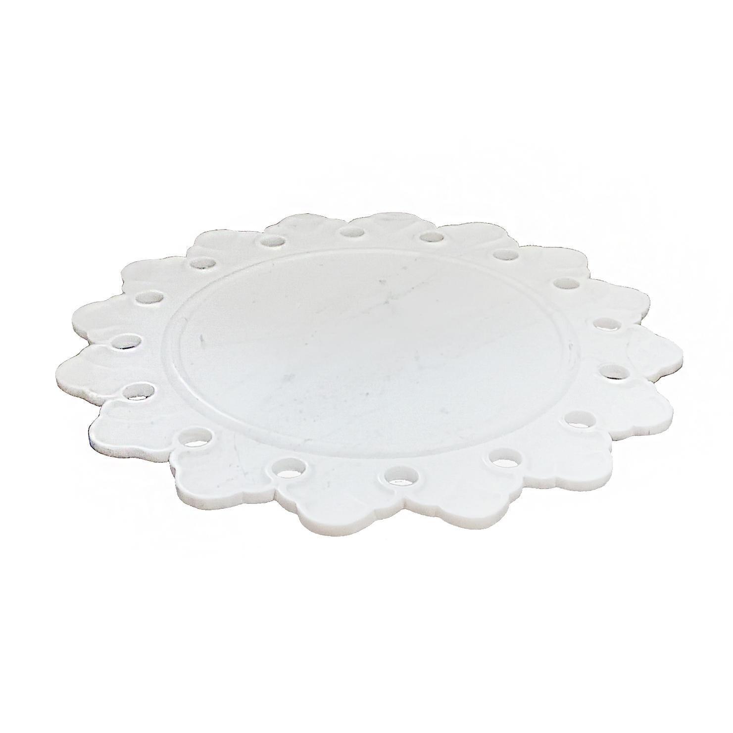 Servidor / Cargador / Plato de Mármol Blanco Tallado a Mano Raj británico en venta