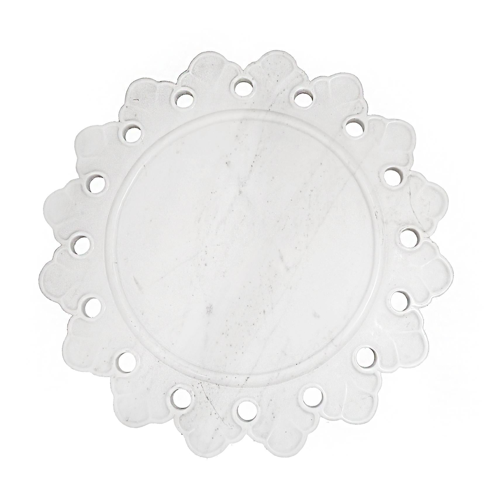 Servidor / Cargador / Plato de Mármol Blanco Tallado a Mano Indio en venta